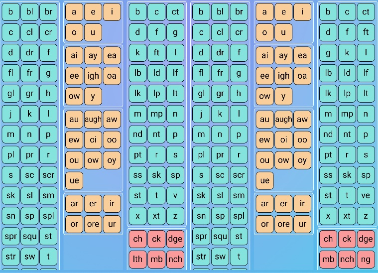 Screenshot of 2 Syllables (6 cards)