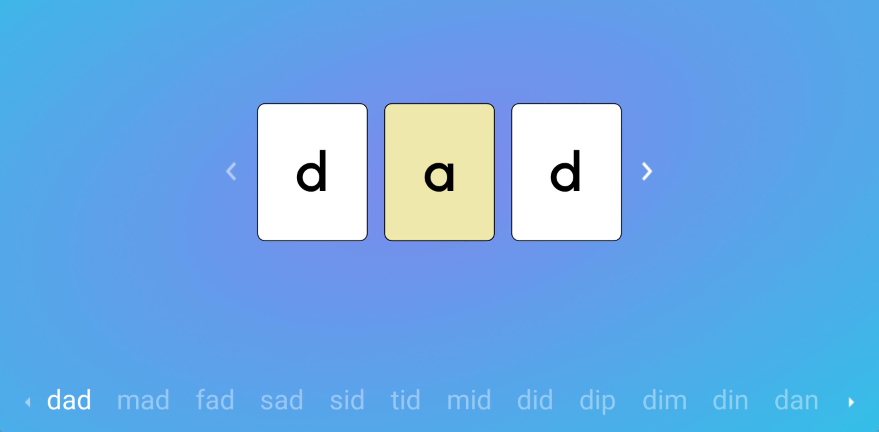 Screenshot of Letter d