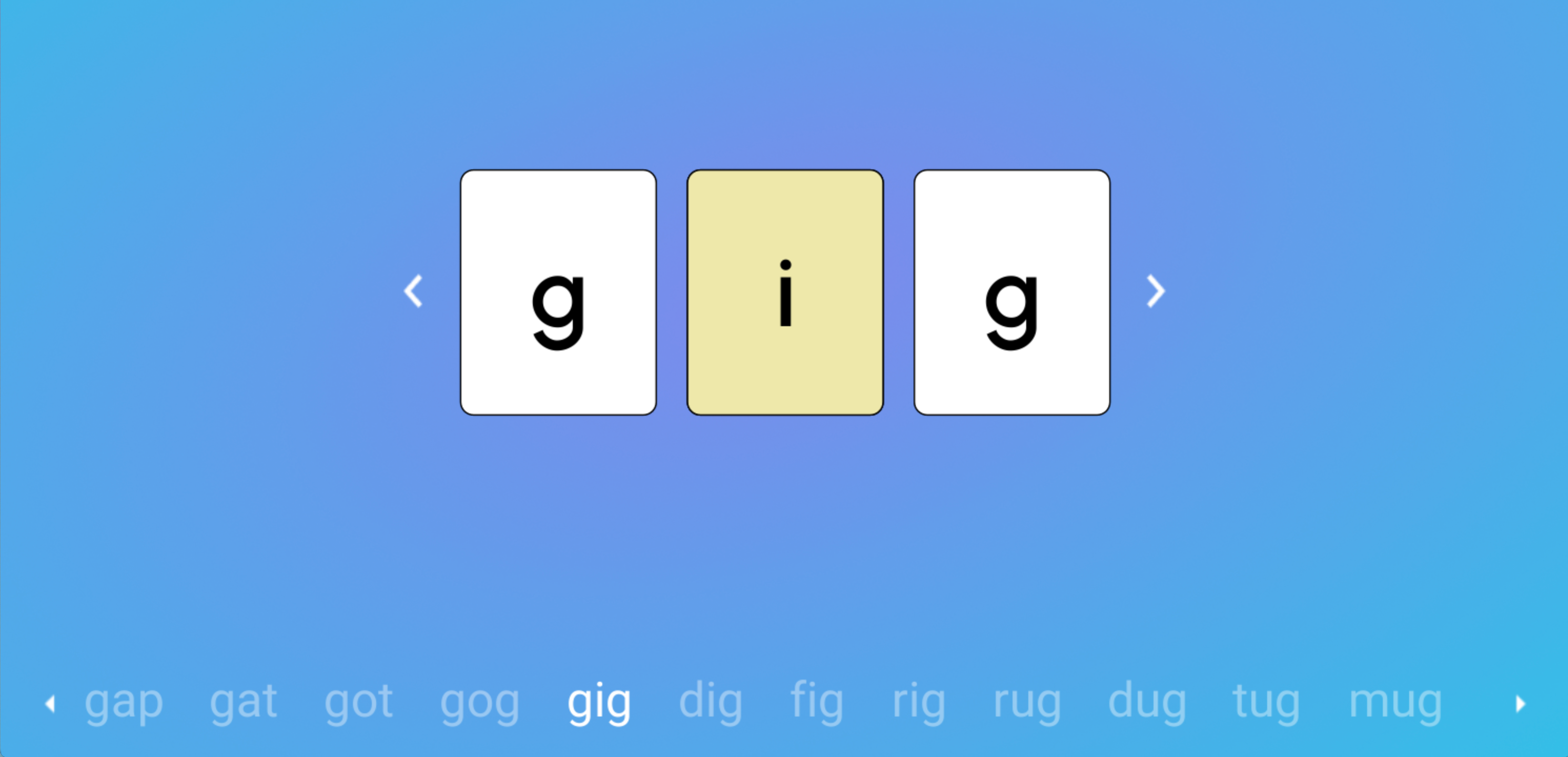 Screenshot of Letter g