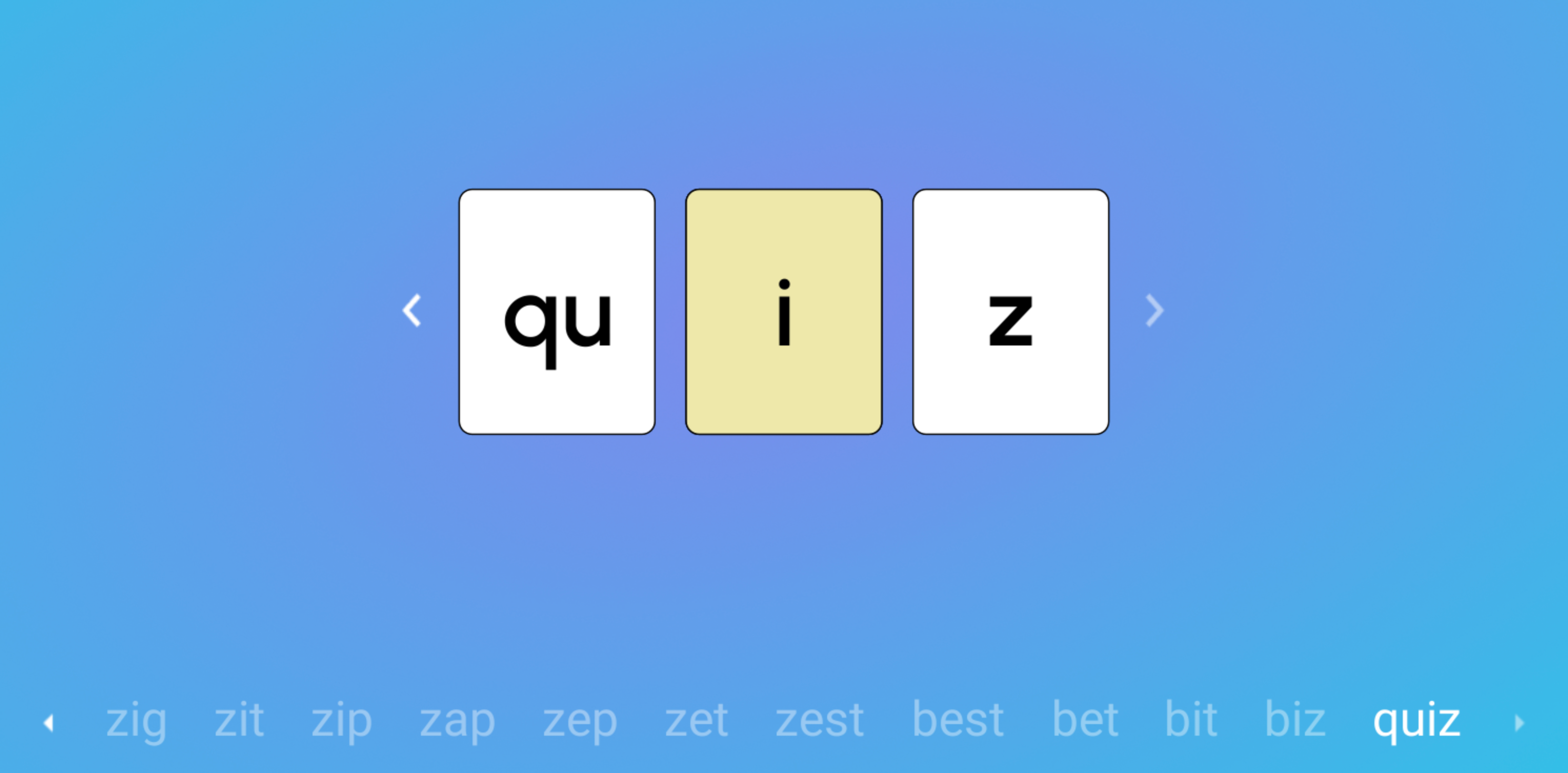 Screenshot of Letter z