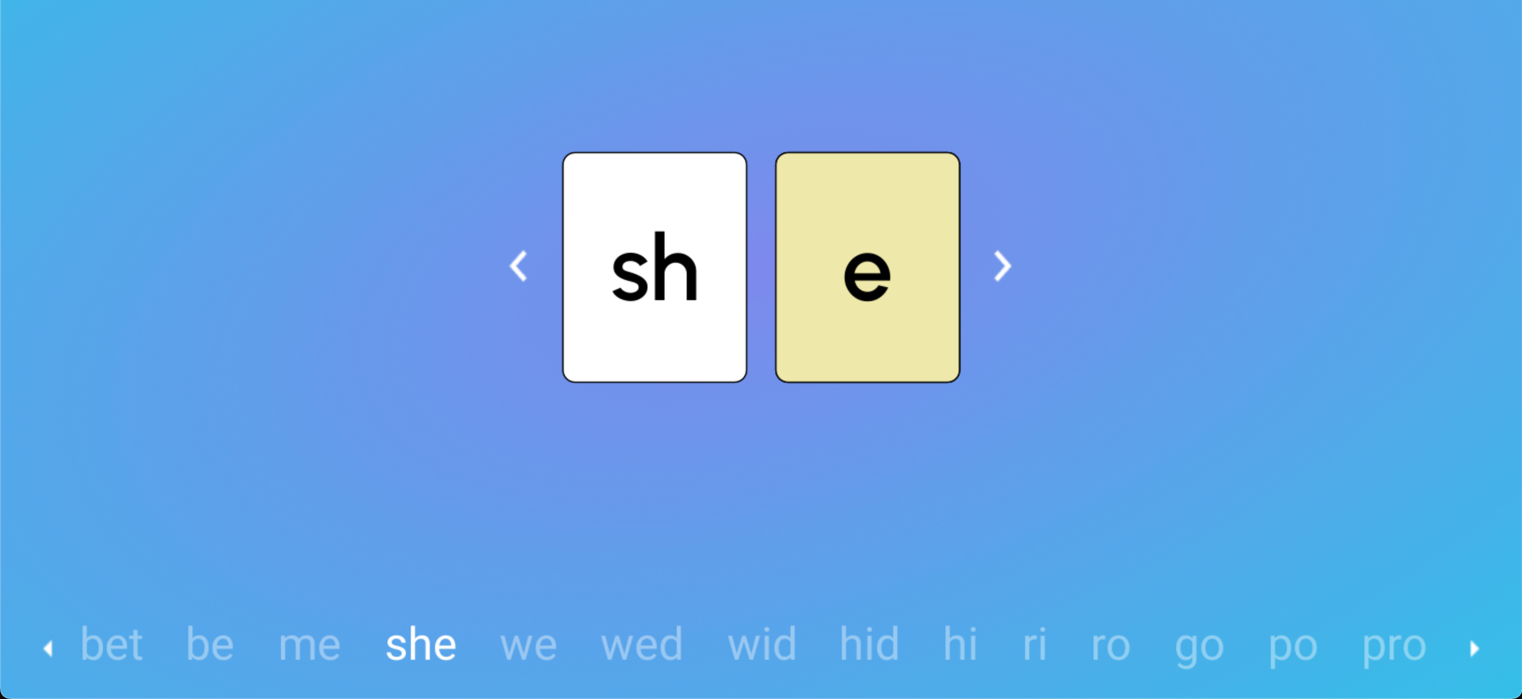 Screenshot of Open Syllables