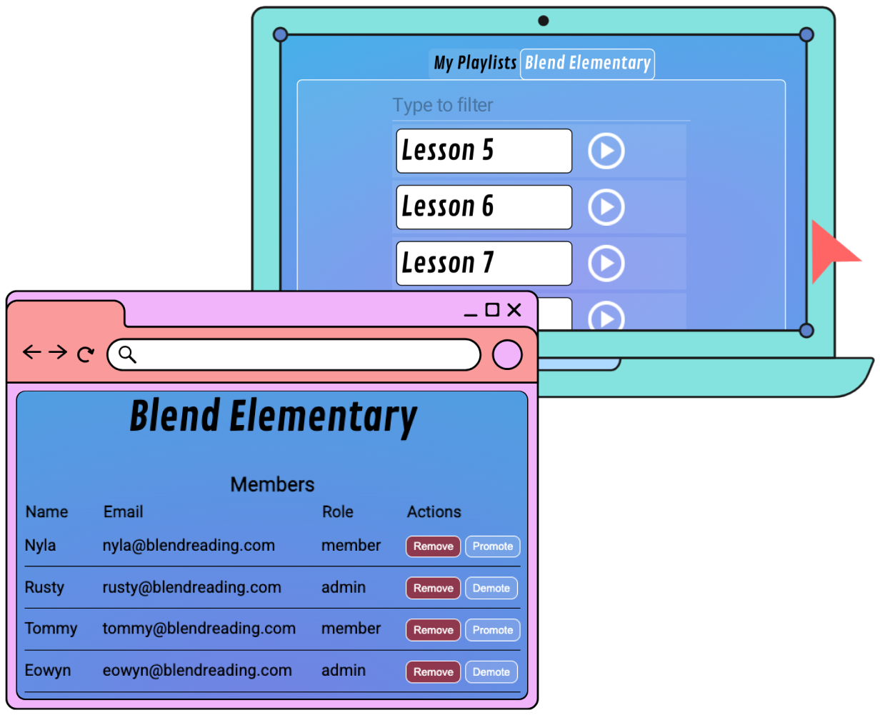 playlists side by side