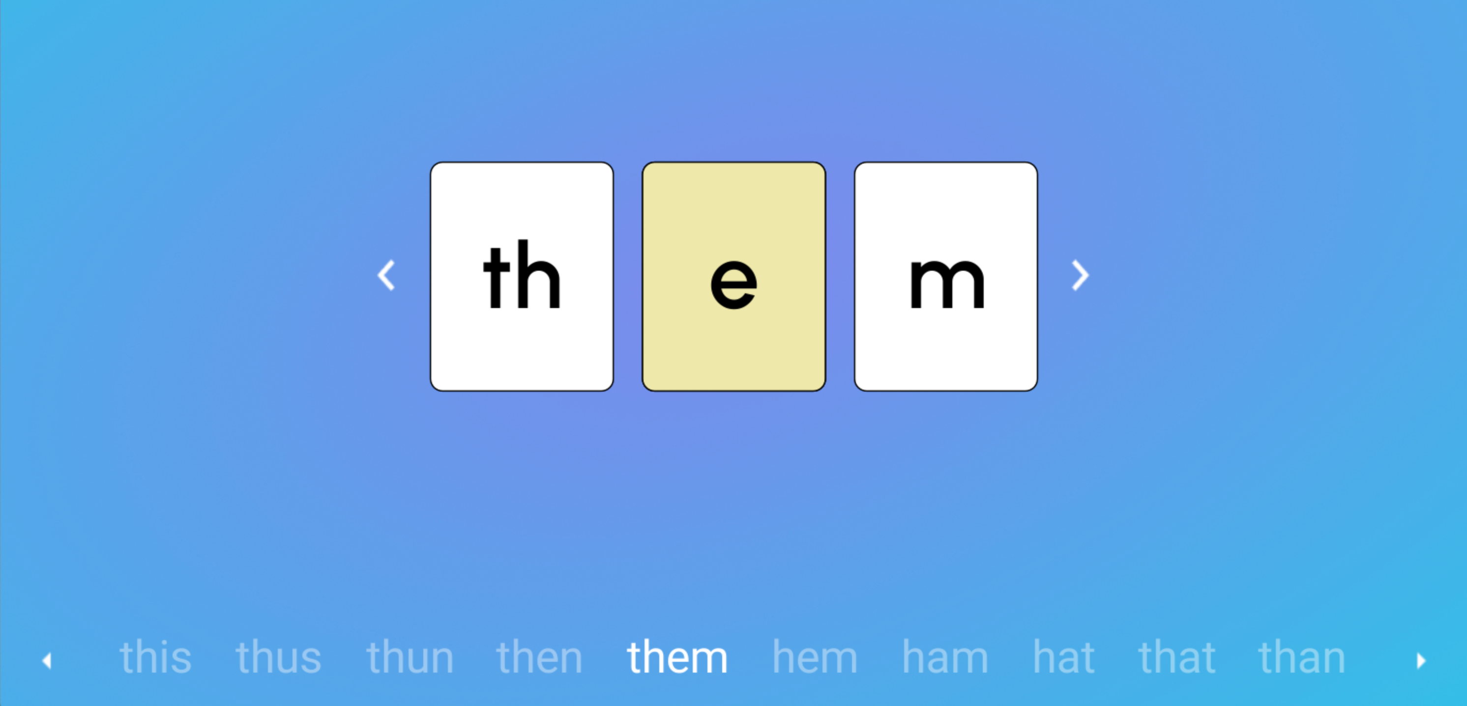 Screenshot of Voiced th digraph